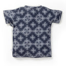 Cotton Jhabla & Nappy Set For Kids | Kolam Printed | Dark Blue