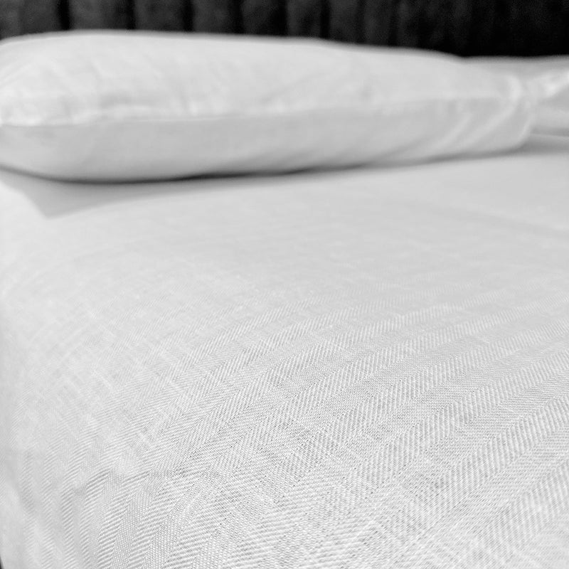 Hemp Bedsheet with Pillow Covers | King Size | White