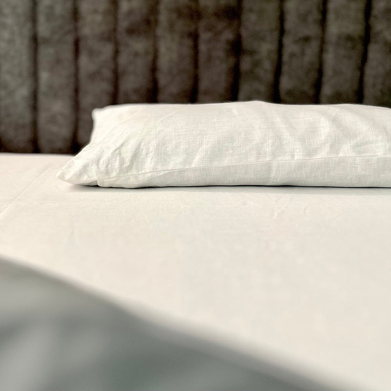 Hemp Bedsheet with Pillow Covers | King Size | White