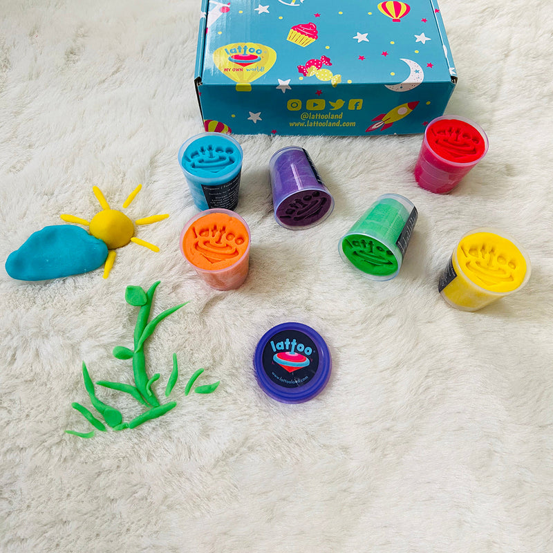 Dough Play Kit for Kids | Chemical Free Clay | Non-Toxic & Multi-Sensory Dough Play Set | Set of 6