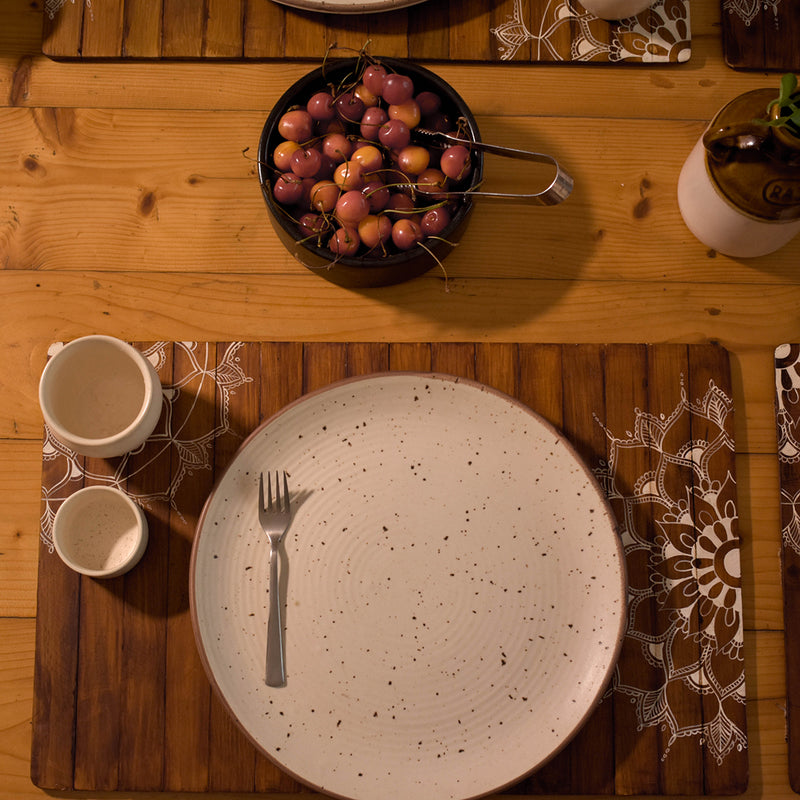 Wooden Table Mat | Place Mat | Foldable | Brown | 30 cm