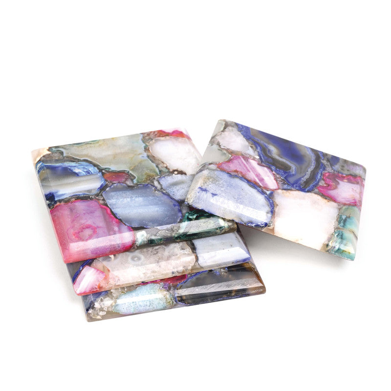 Agate Coaster Set | Polished Edges | Pink | Set of 4