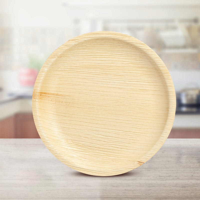 Palm Leaf Disposable Plates | Round | Beige | 10 inch