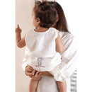 Muslin Jabla and Shorts Set for Kids | Embroidered | White