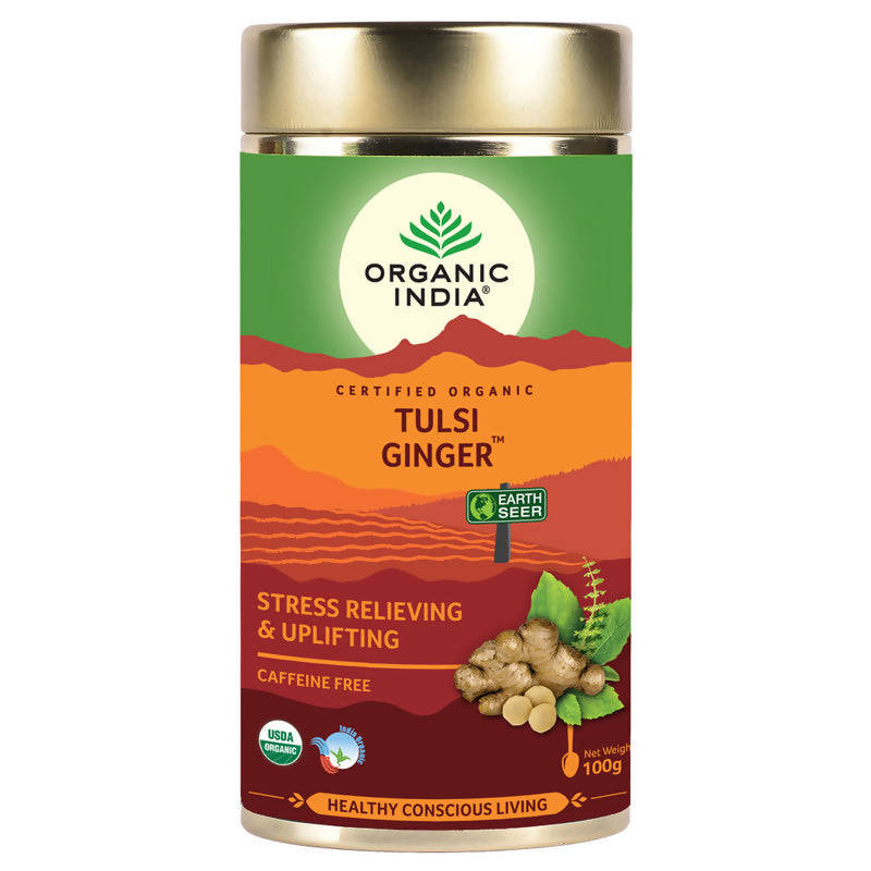 Organic India Tulsi Ginger Tea | Relieve Stress | 100 g