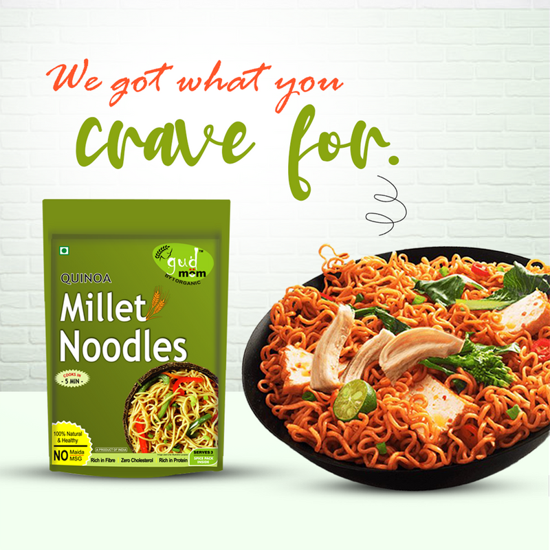 Millet Noodles | Quinoa | Rich In Fibre | Zero Cholesterol | 180 g | Pack of 2