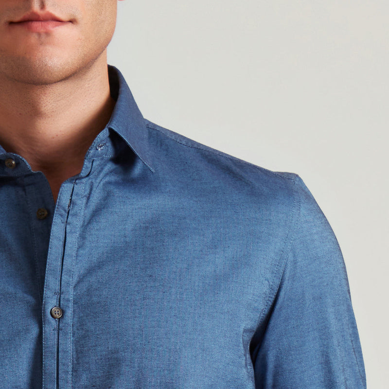 Semi Formal Shirt for Men | Organic Cotton | Full Sleeves | Navy Blue