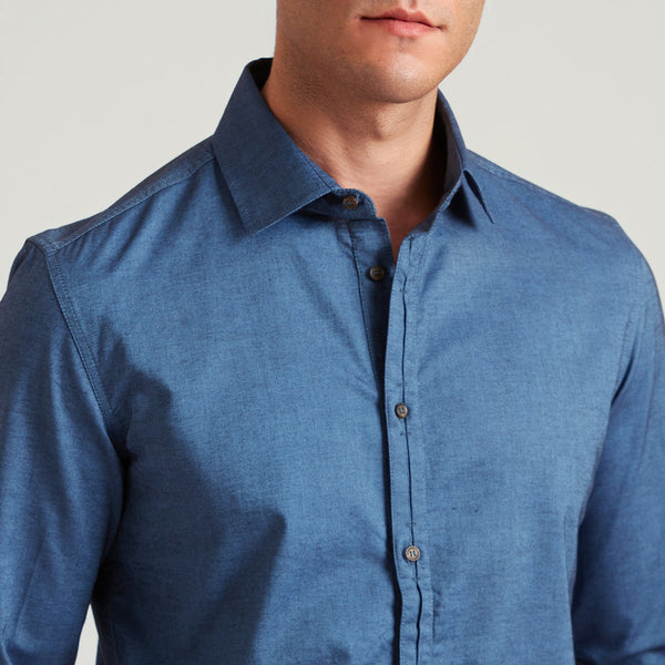 Semi Formal Shirt for Men | Organic Cotton | Full Sleeves | Navy Blue