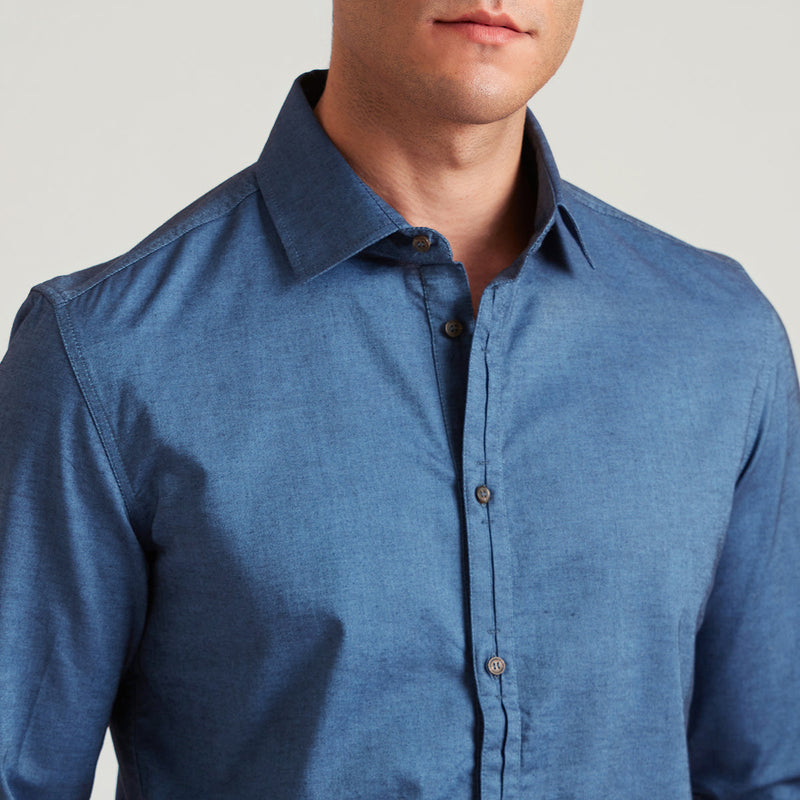 Semi Formal Shirt for Men | Organic Cotton | Full Sleeves | Navy Blue