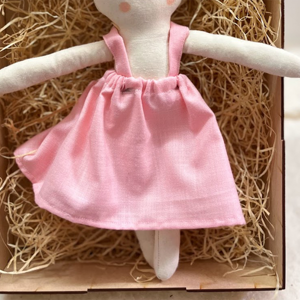 Cotton Baby Doll for Kids | Soft Toy | Pink | 28 cm.