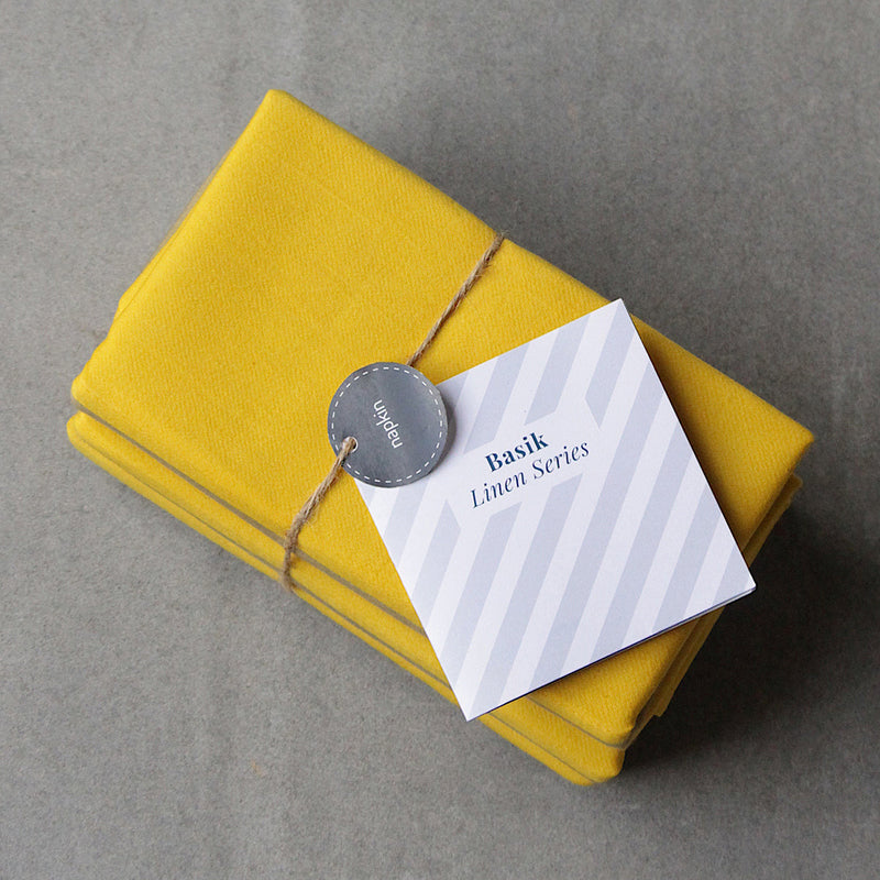 Cotton Table Napkins | Mustard Yellow | Set of 6.