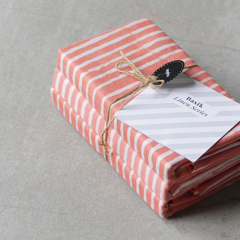 Cotton Table Napkins | Coral Peach | Set of 6.