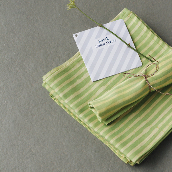 Cotton Table Napkins | Lime Green | Set of 6.