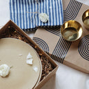 Ceramic Dinner Set | 2 Quarter Plates, 2 Bowls & 2 Napkins | 6 Pcs.