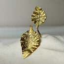 Brass Leaf Ring for Women | Gold | Adjustable