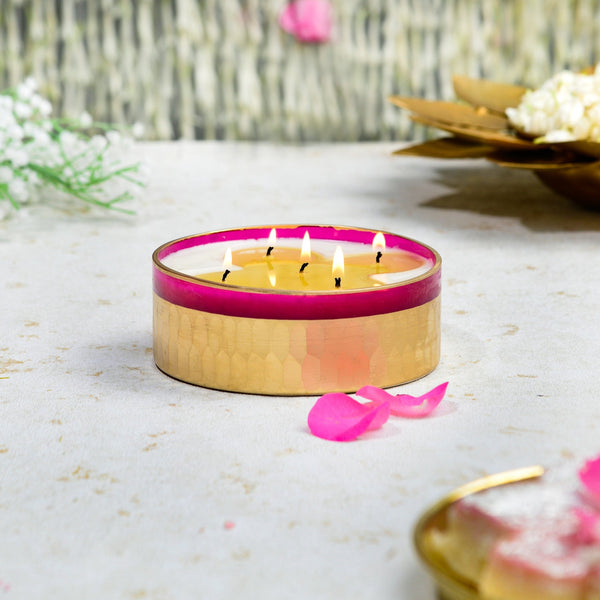 Soy Wax Scented Candles | Flat Bowl | Mogra Fragrance