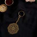 Brass Rakhi for Brothers | Keychain | Mandala Design | Gold & Red