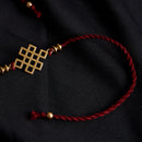 Brass Rakhi for Brothers | Keychain | Knot Square Design | Gold & Red