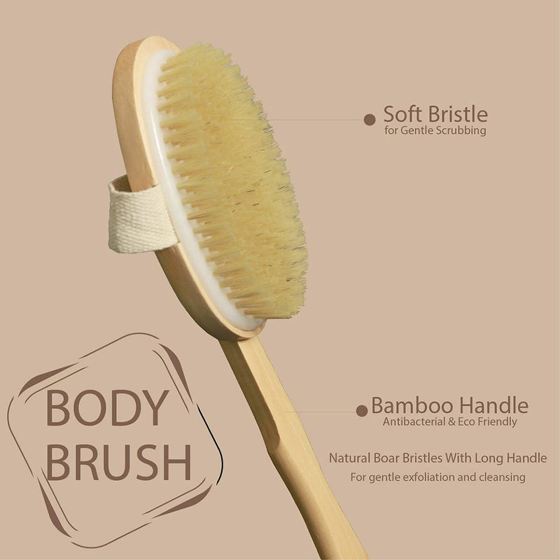 Bath Brush | With Removable Handle | Brown