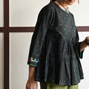 Cotton Embroidered Black Top for Women | Bandhej Top