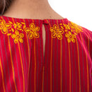 Cotton Chikankari Top for Women | Boxy | Red