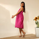 Cotton Dress for Women | Tie-Dye | Knee-Length | Pink