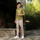 Cotton Shirts For Men | Full Sleeves | Olive