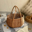 Cane Organiser Basket with Handle | Brown | 38 cm