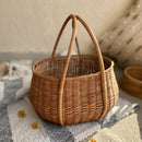 Cane Organiser Basket with Handle | Brown | 38 cm