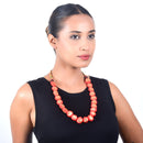 Cotton Necklace | Wooden Closure | Cotton Dori | Red