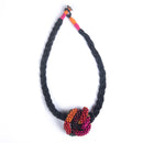 Cotton Necklace | Wooden Beads | Black