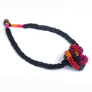 Cotton Necklace | Wooden Beads | Black