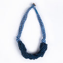 Cotton Necklace | Wooden Beads | Blue