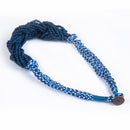 Cotton Necklace | Wooden Beads | Blue