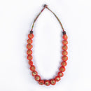 Cotton Necklace | Wooden Closure | Cotton Dori | Red