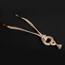 Cotton Necklace | Wooden Closure | Jute String | Beige | 38 cm