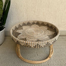 Sea Grass & Cane Storage Tray | Round Shape | Grey