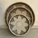 Sea Grass & Cane Storage Tray | Round Shape | Grey