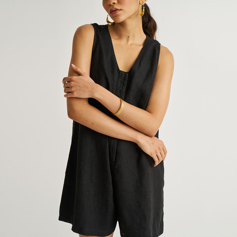 Hemp Playsuit for Women | Black