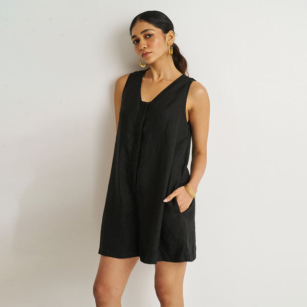 Hemp Playsuit for Women | Black