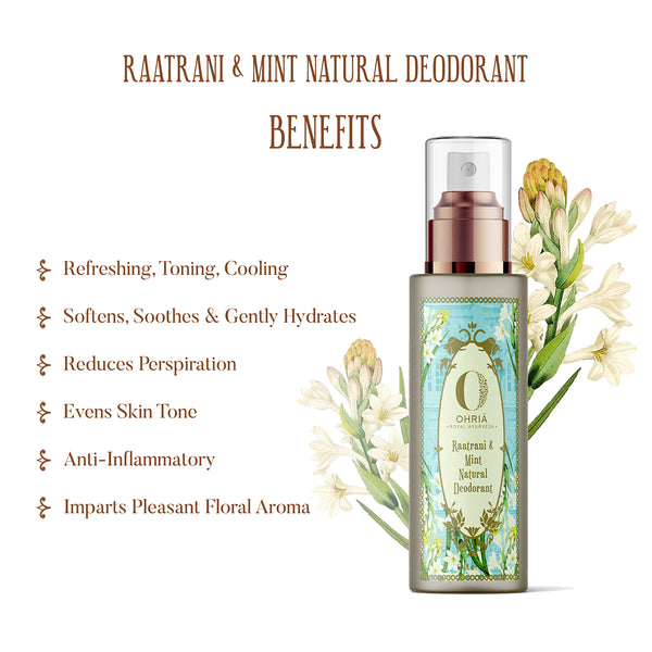 Ohria Ayurveda Natural Deodorant | Raatrani & Mint Natural | 50 ml