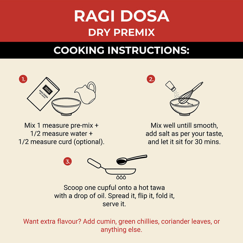 Ragi Dosa | Dry Premix | No Rice | 200 g