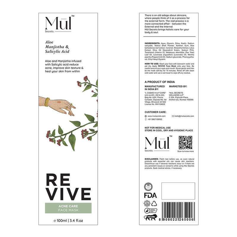 Acne Exfoliating Mask | Revive | Scar and Pigmentation Lightening | 100 ml