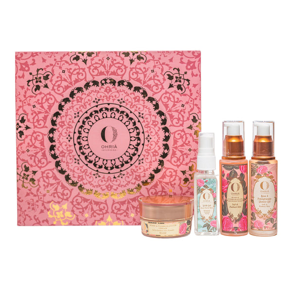 Festive Gift Hamper | Rose Range | Mist | Shower Oil | Body Wash | Face Cream | Set of 4