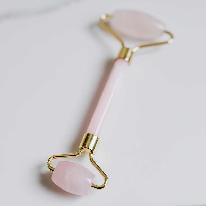 Rose Quartz Crystal Face Roller | Face Massager | Reduces Puffiness & Inflammation