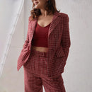 Cotton Blazer | Checkered | Red