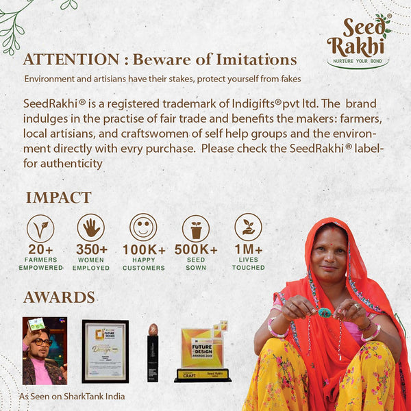 Cotton Rakhi For Brothers | Plantable Seed Rakhi | Handmade | Orange