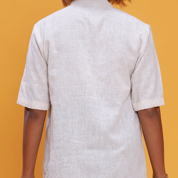 White T Shirt For Women | Kala Cotton | Relaxed Half-Sleeves