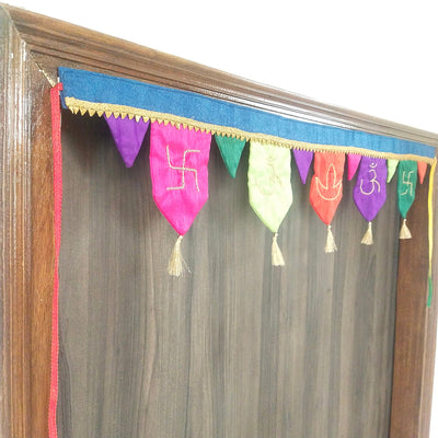 Upcycled Felt Bandhanwar Toran | Omkar Design | 102 cm | Multicolour