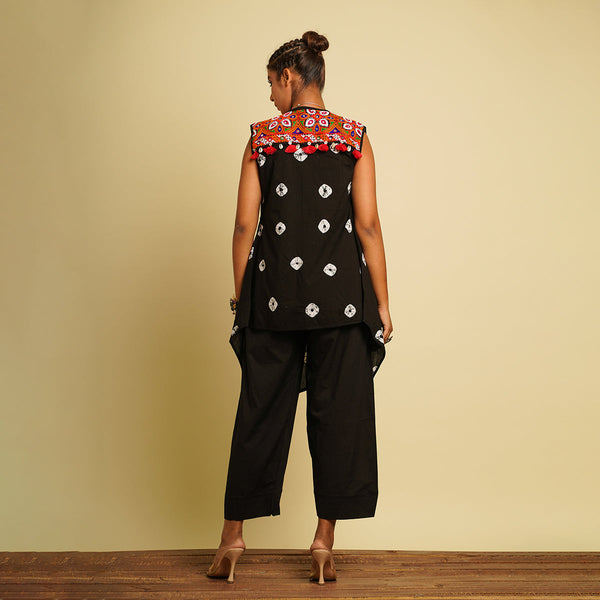 Cotton Cambric Co Ord Set for Women | Tie-Dye | Black